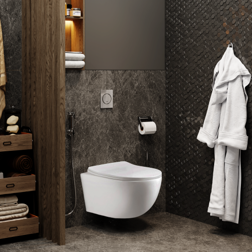 Унитаз подвесной Cerutti SPA CT10361 белый с сиденьем микролифт безободковый каскадный смыв