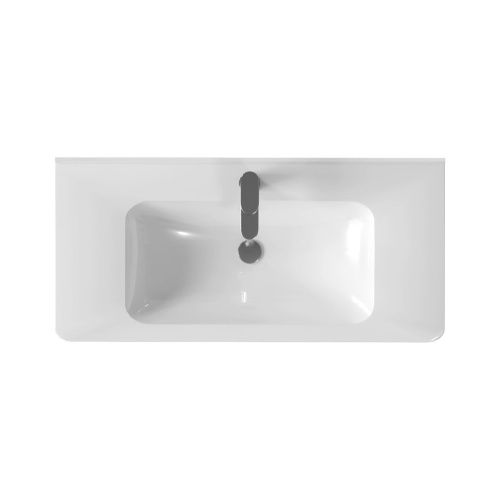 Раковина из искусственного камня Vincea VCB-2VP100W 100х50 встраиваемая цвет белый 1 отверстие под смеситель - фото 3