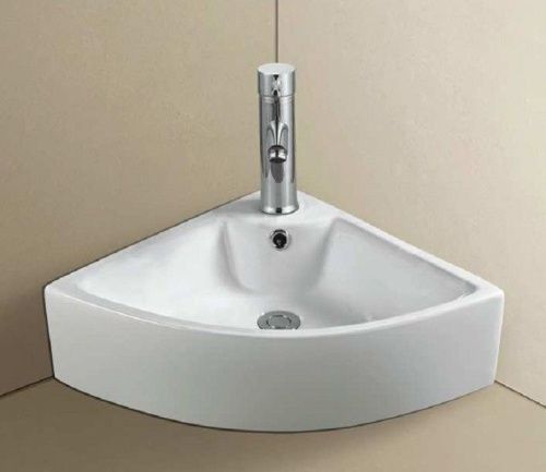 Раковина из сантехнического фаянса CeramaLux 9067B 30х30 подвесная цвет белый 1 отверстие под смеситель - фото 5