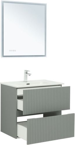 Тумба под раковину Aquanet Джейн 00313317 70х40 подвесная цвет серый - фото 4