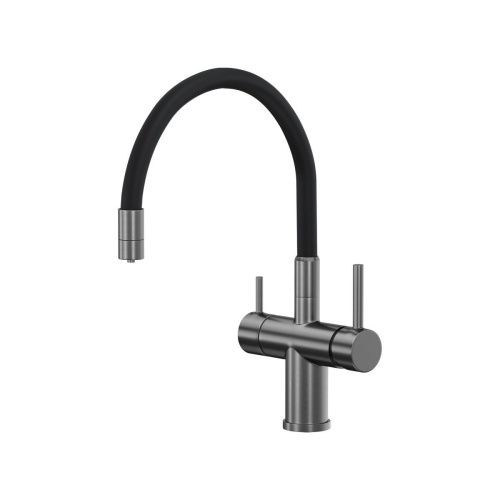 Смеситель для кухни Reflexion Lago RX9902BL на мойку вороненая сталь - фото 2