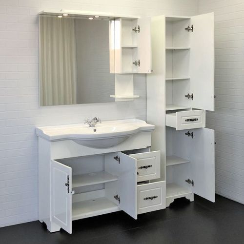 Зеркало-шкаф Comforty Севилья 00003132628CF 100х80 подвесной цвет белый - фото 3