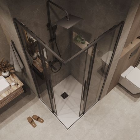 Душевая дверь Grossman Galaxy 1/2.K33.01.90.21.10 90х195 стекло тонированное профиль черный