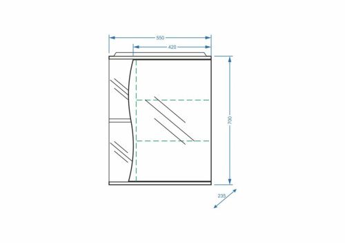 Зеркало-шкаф Stella Polar Волна SP-00000041 60х70 подвесной цвет белый - фото 2