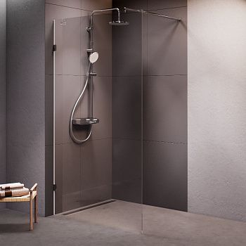 Душевая перегородка Am.Pm X-Joy W94WI-110-F1-MTE 110х195 стекло прозрачное профиль хром