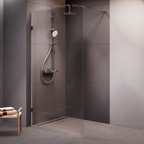 Душевая перегородка Am.Pm X-Joy W94WI-110-F1-MTE 110х195 стекло прозрачное профиль хром