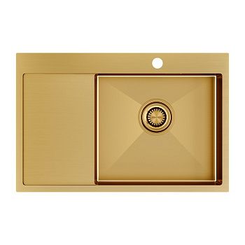 Кухонная мойка Paulmark VELTEN 78F PM807851-BGR 80х50 цвет золото поверхность брашированная