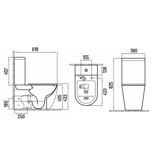 Унитаз напольный с бачком Melana MLN-310308 белый с сиденьем микролифт безободковый - фото 5