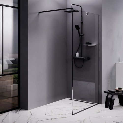 Душевая перегородка Am.Pm Func W84WI-100-F1-BTE 100х200 стекло прозрачное профиль черный