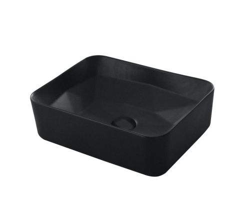 Раковина из сантехнического фарфора Orange B02-460mb 50х40 накладная цвет черный - фото 3