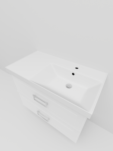 Тумба с раковиной La Fenice Cubo TWIN NFNC-01-CUB-B-90-2-3-90-2R 100х50 подвесная цвет белый - фото 3
