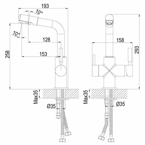Смеситель для кухни Rossinka Z Z35-31 на мойку хром - фото 2
