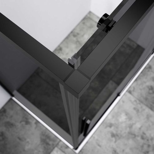 Душевой уголок Vincea Slim-N VSR-4SN9014CGB 140х90 стекло тонированное профиль черный без поддона - фото 3