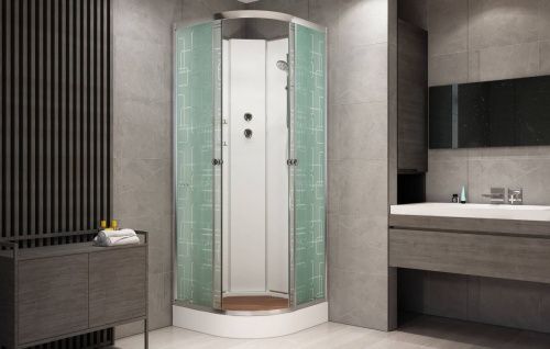 Душевая кабина AvaCan EM1590NLED 90х90 четверть круга без крыши ориентация универсальная - фото 3