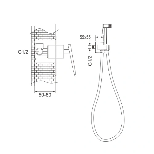 Гигиенический душ со смесителем Rose R1605Q бронза - фото 3