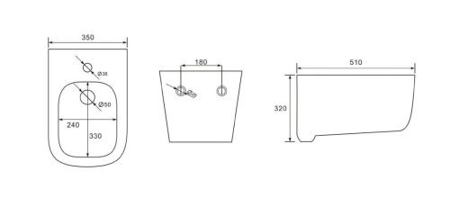 Биде подвесное CHARUS TORRE BIANCA BD700-142W цвет белый - фото 5