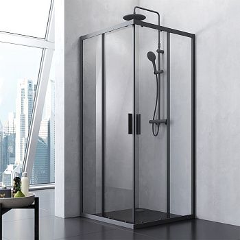 Душевой уголок Am.Pm Gem S W93G-403-090BT 90х90 стекло прозрачное профиль черный без поддона