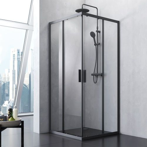 Душевой уголок Am.Pm Gem S W93G-403-090BT 90х90 стекло прозрачное профиль черный без поддона