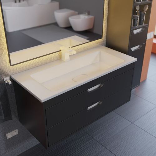 Тумба с раковиной Uperwood UPD Modul 393020553 100х50 цвет черный - фото 3