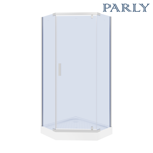 Душевой уголок Parly Z9011 90х90 стекло с рисунком профиль хром с поддоном - фото 3