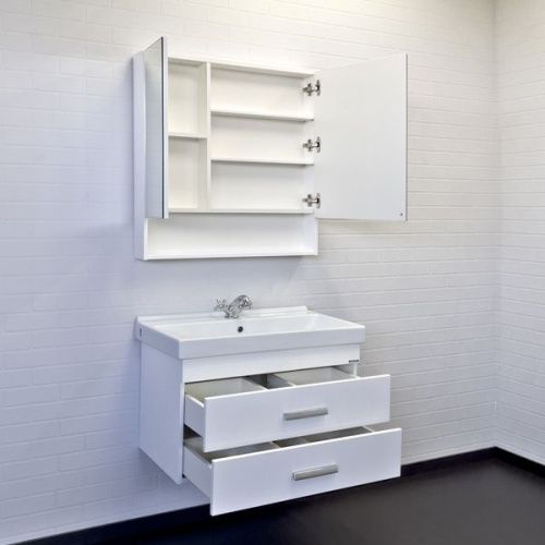 Тумба с раковиной Comforty Никосия 00-00011163CF 80х50 подвесная цвет белый - фото 5