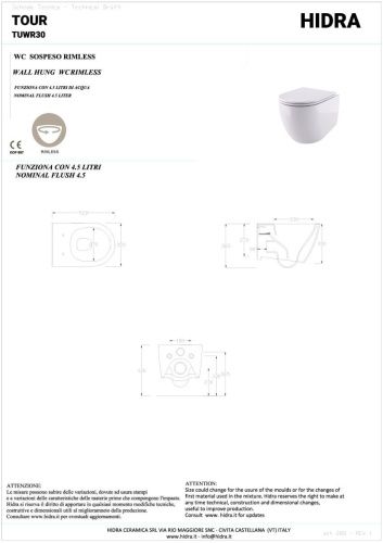 Чаша унитаза подвесная Hidra Tour TUWR30/026 цвет черный без сиденья безободковый - фото 2