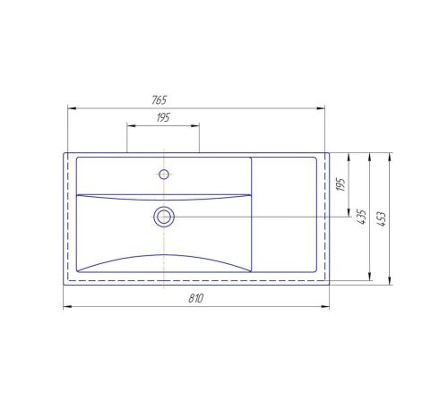 Раковина из сантехнического фарфора Kirovit Фостер 30469 80х50 накладная цвет белый - фото 3