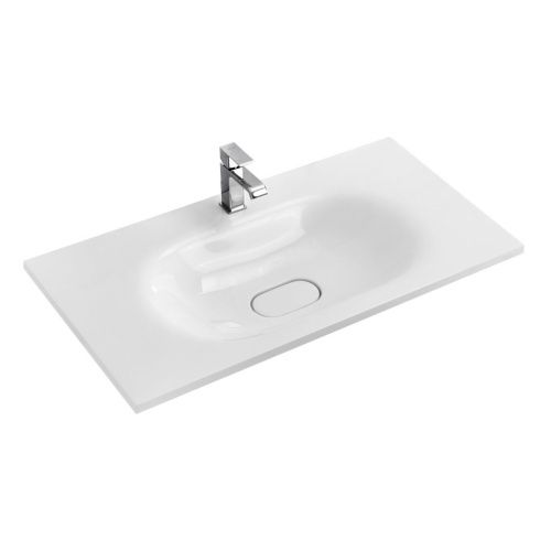 Раковина из искусственного камня Cezares ECO CZR-900/480-LV-MR-ECO 120х50 подвесная цвет белый 1 отверстие под смеситель - фото 2