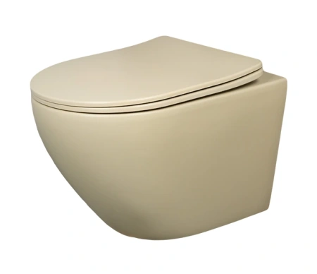 Унитаз подвесной Gid Convexo 62210Y бежевый с сиденьем микролифт безободковый смыв торнадо