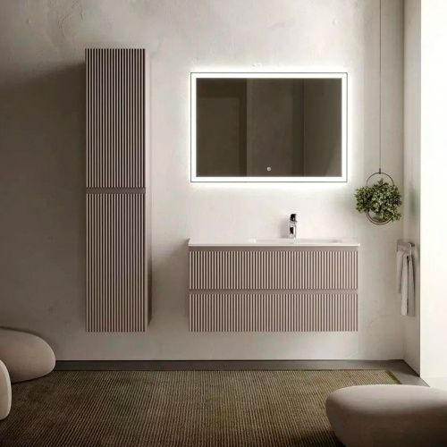 Тумба под раковину Sancos SNOB R SNR100RSM 100х40 подвесная цвет бежевый - фото 5