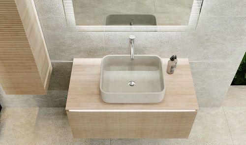 Тумба под раковину Jorno KARAT Kar.01.100/P/BuL 100х50 подвесная цвет бежевый - фото 2