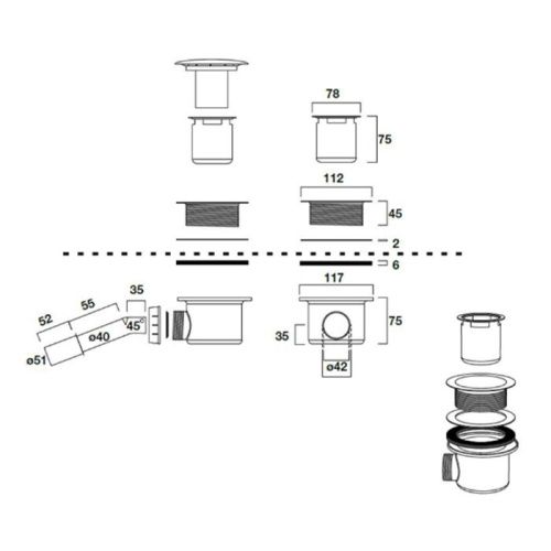 Сифон для душевого поддона Kerasan RETRO 905691 золото - фото 2