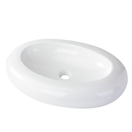 Раковина из сантехнического фарфора Orange B08-640w 60х50 накладная цвет белый