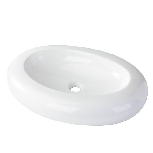 Раковина из сантехнического фарфора Orange B08-640w 60х50 накладная цвет белый - фото 2