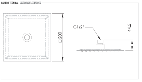 Верхний душ Remer 357UFS20X 20х20 хром - фото 2