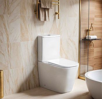 Унитаз напольный с бачком Cerutti SPA CT10618 белый с сиденьем микролифт безободковый смыв торнадо