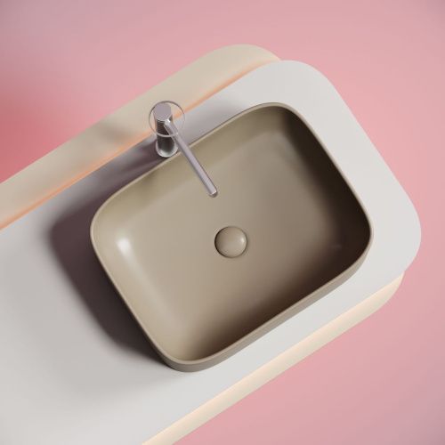 Раковина из сантехнического фарфора Ceramica Nova ELEMENT CN6052MC 50х40 накладная цвет коричневый без отверстий под смеситель - фото 4