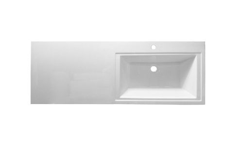 Раковина из искусственного камня Эстет Даллас ФР-00002167 130х50 накладная цвет белый 1 отверстие под смеситель - фото 3