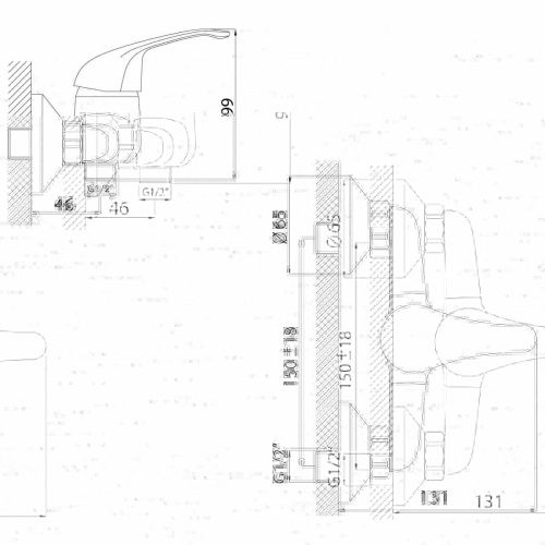 Смеситель для душа Rossinka A A35-41 настенный хром - фото 2