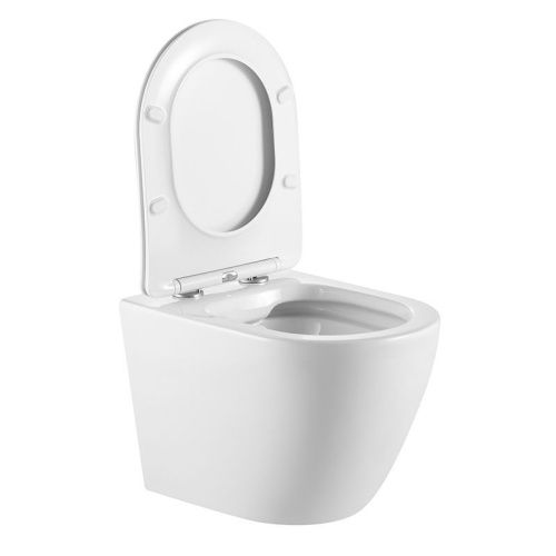 Унитаз подвесной Iberica Blanca Bilbao alto IB.BLA.231.1B1 белый с сиденьем микролифт безободковый каскадный смыв - фото 4