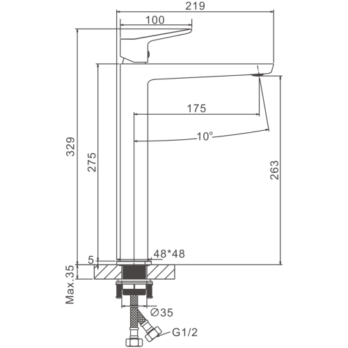 Смеситель BELZ B11715-7 на раковину черный - фото 2