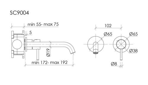 Смеситель для раковины Sancos Etna SC9004BG встраиваемый в стену золото - фото 4