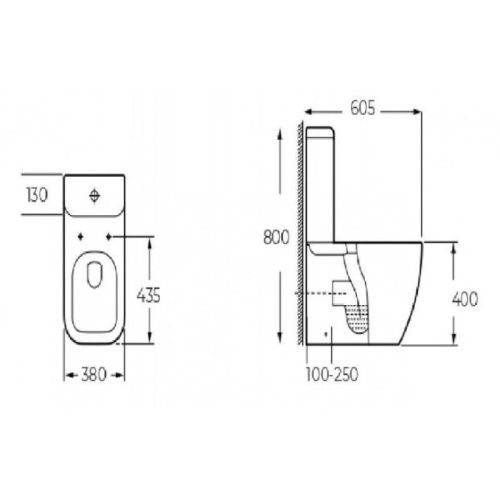Унитаз-компакт напольный с бачком Relisan FM 503 Гл000026455 белый с сиденьем микролифт безободковый смыв торнадо - фото 2