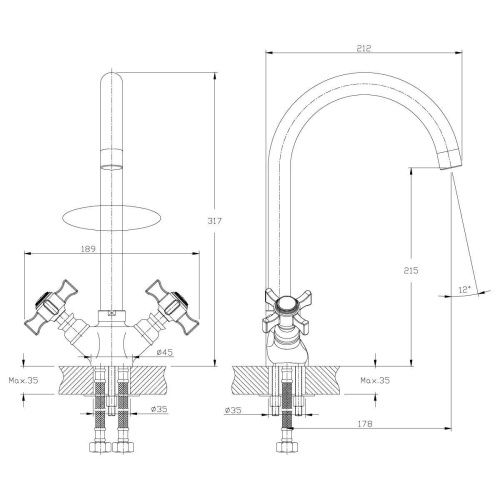 Смеситель для кухни Rossinka Z Z02-71 на мойку хром - фото 2