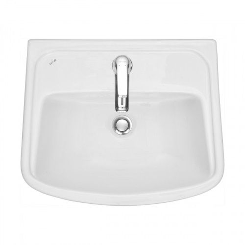 Раковина из сантехнического фарфора Santek Лонги 1WH501754 50х40 подвесная цвет белый 1 отверстие под смеситель - фото 3