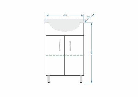 Тумба под раковину Stella Polar Концепт SP-00000047 50х30 напольная цвет белый