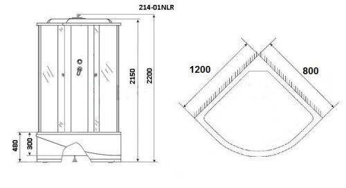 Душевая кабина Niagara Ultra 2140134RN 120х80 асимметричная с крышей ориентация правая - фото 2
