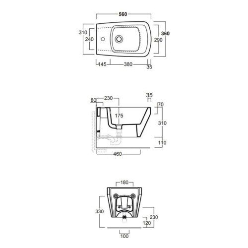 Биде подвесное Simas Baden Baden BB19 nero matt*1 цвет черный - фото 2