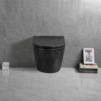 Унитаз подвесной Cerutti SPA CT9531 черный с сиденьем микролифт безободковый смыв торнадо