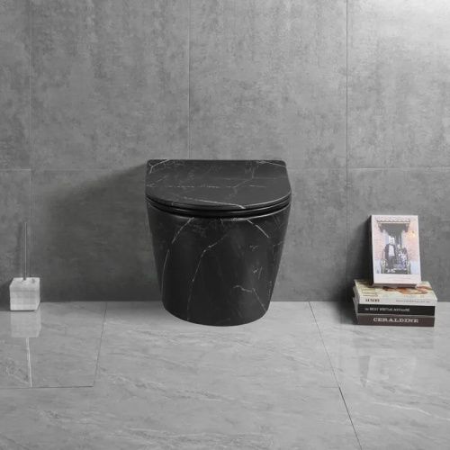 Унитаз подвесной Cerutti SPA CT9531 черный с сиденьем микролифт безободковый смыв торнадо